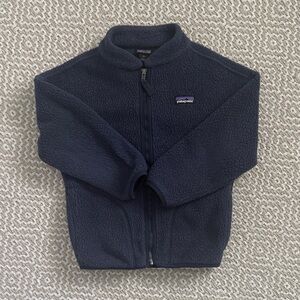 Patagonia Kids Navy Sherpa Full-Zip Jacket